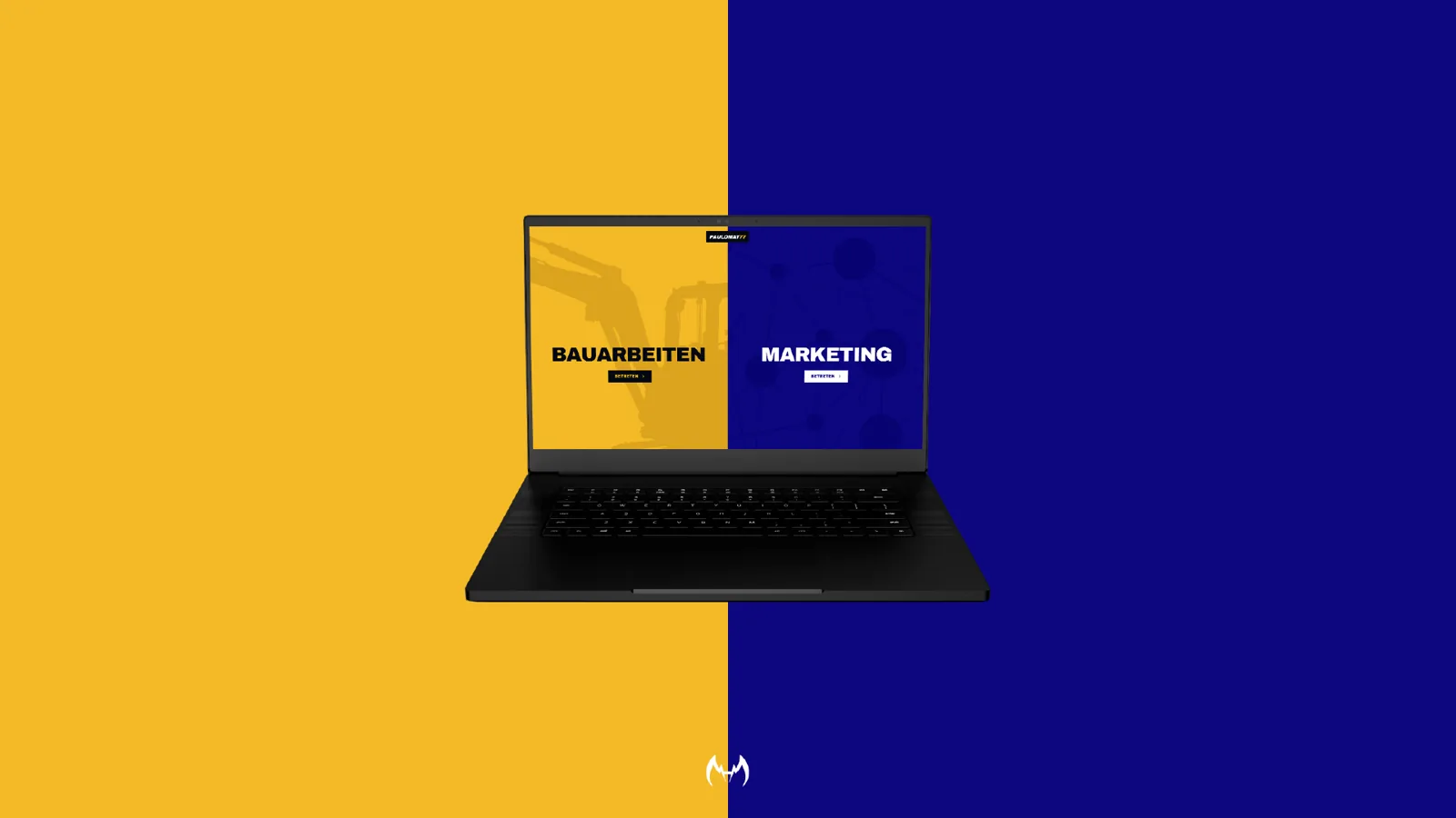 Split-Design Website für Paulomat — Bauarbeiten und Marketing