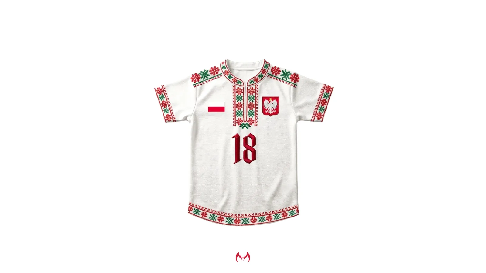 Trikot-Entwurf Polska mit Folklore-Mustern — Adobe Contest Gewinner