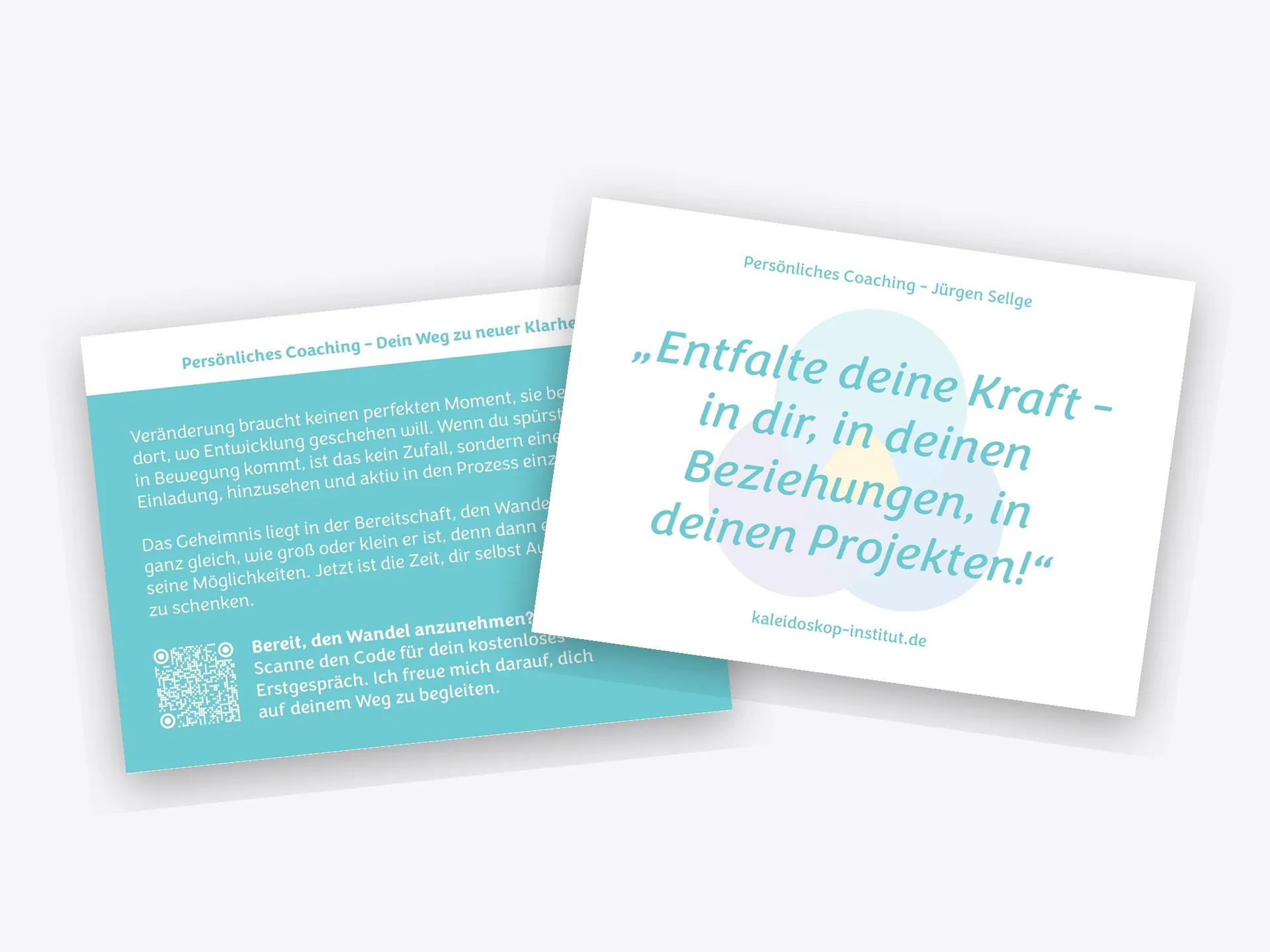 Editorial Postkarte Türkis Coaching – Kaleidoskop Institut