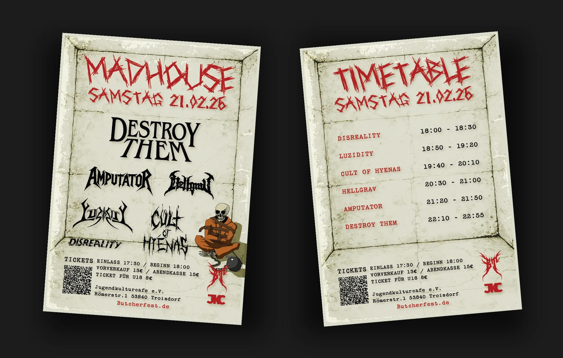 Event Flyer Design Underground Konzerte Madhouse Troisdorf