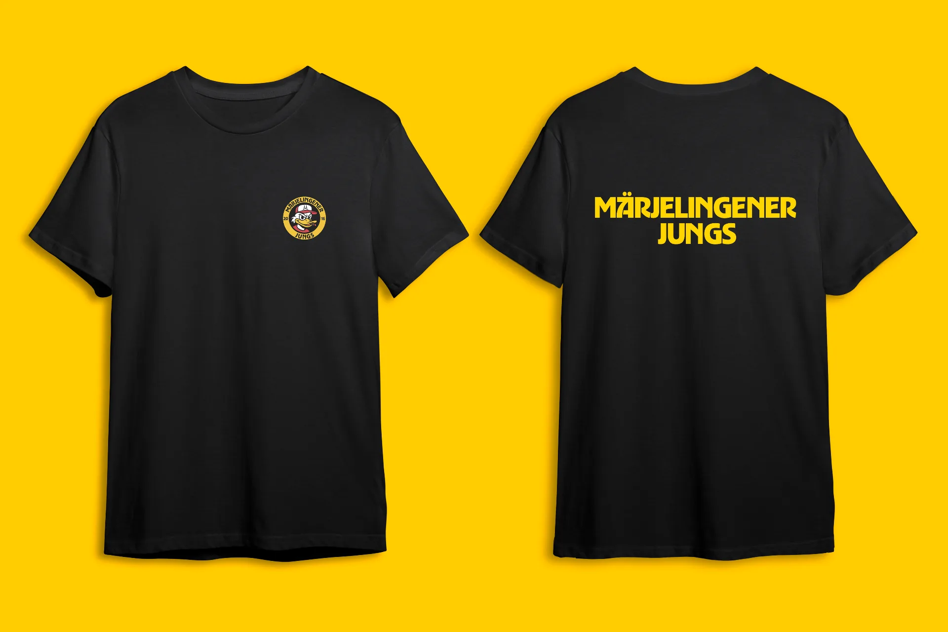 Vereins-Shirt mit Badge Logo der Märjelingener Jungs Karnevalsverein Marialinden