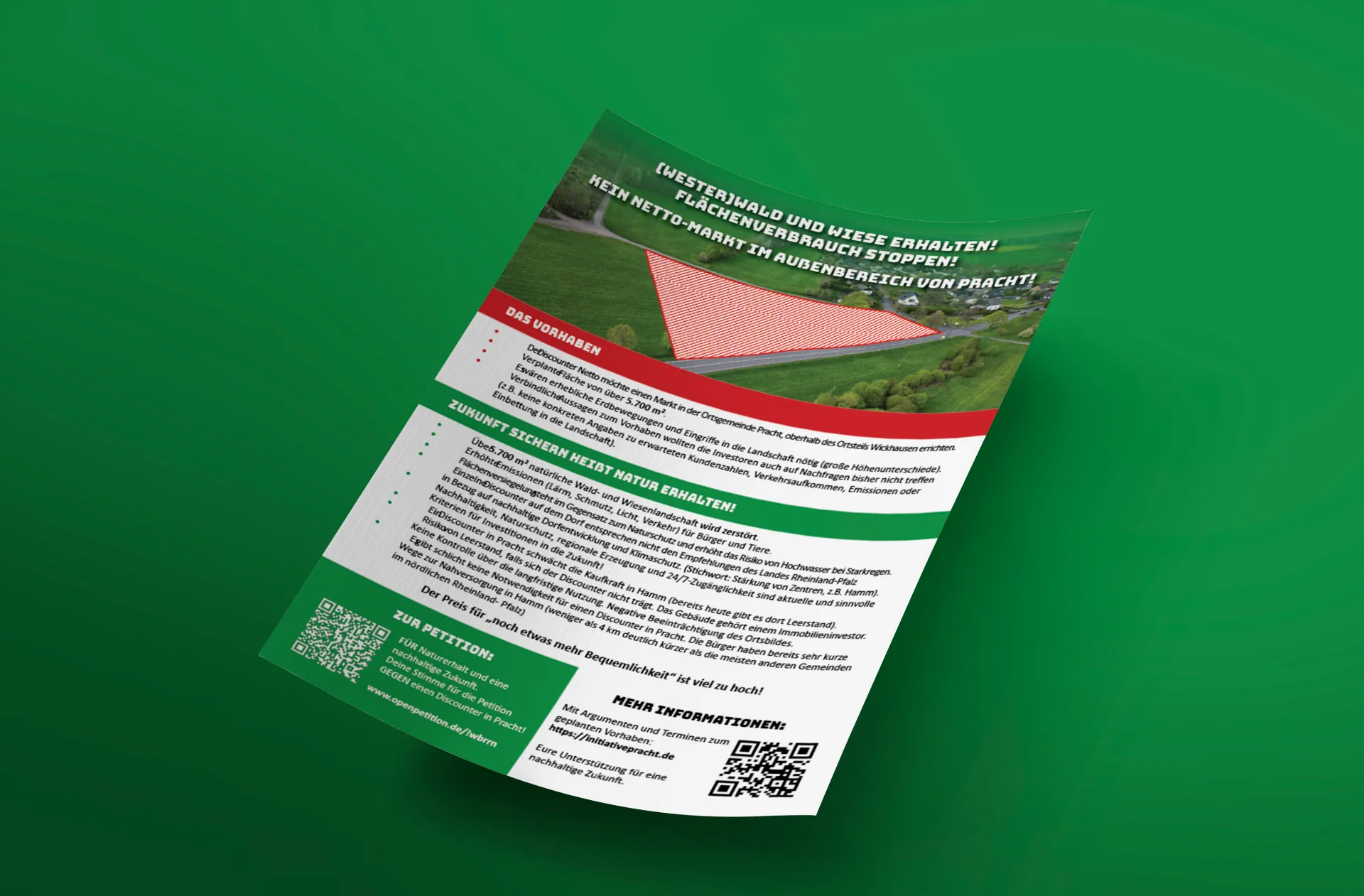 Print Flyer Design der Petition Nein zum Netto Verbandsgemeinde Hamm