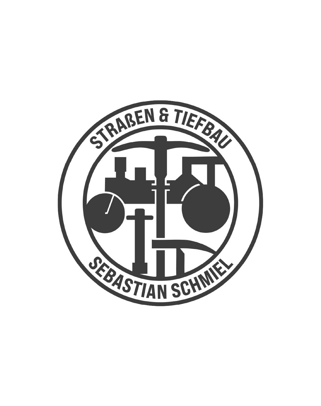 Modernes Zunftwappen Logo für Straßen & Tiefbau Schmiel