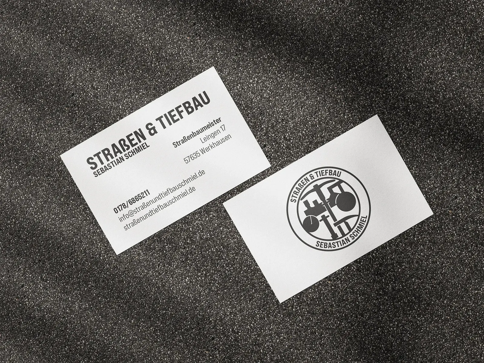 Reduziertes Visitenkarten Design für Straßen & Tiefbau Schmiel