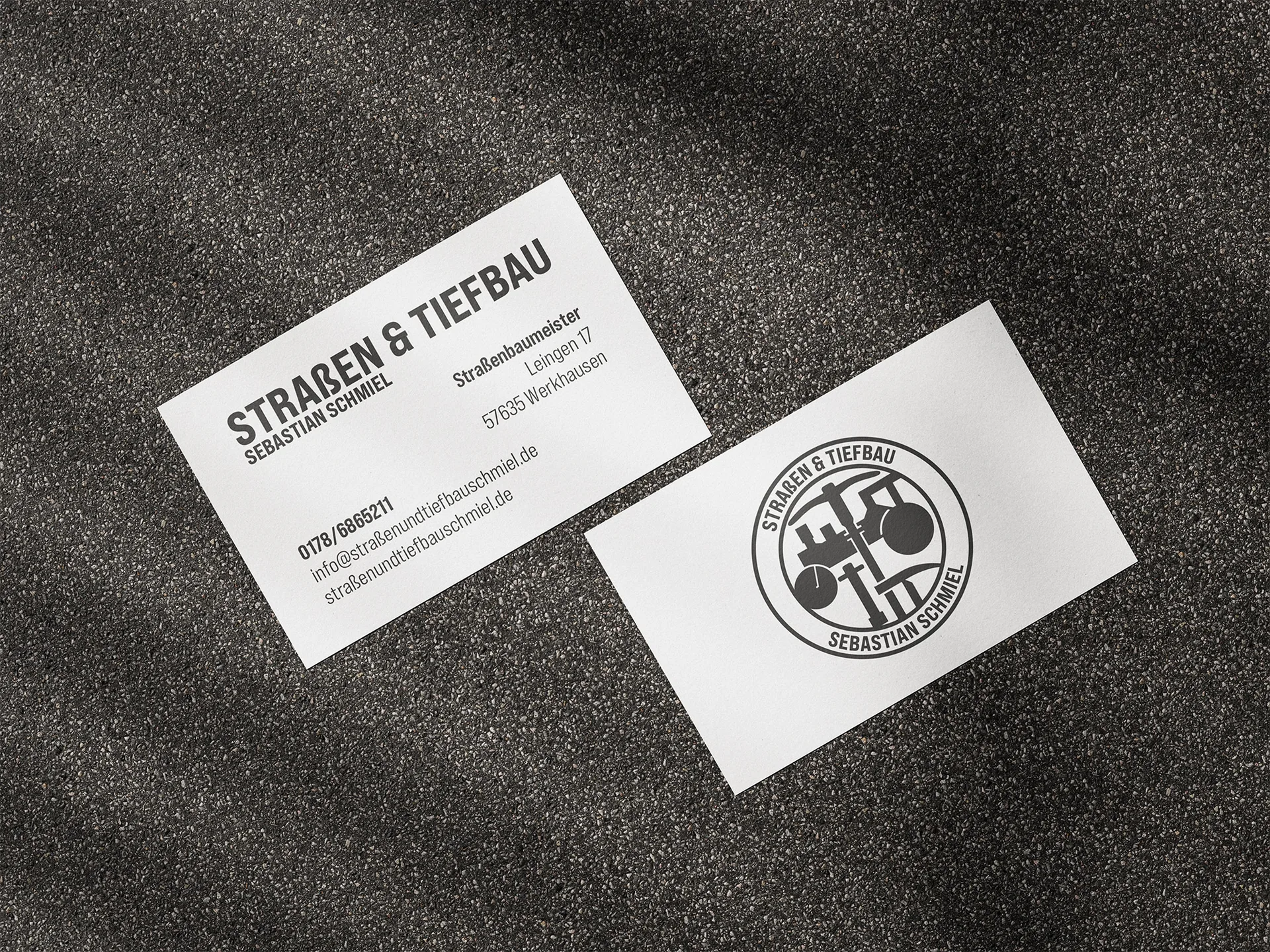 Reduziertes Visitenkarten Design für Straßen & Tiefbau Schmiel