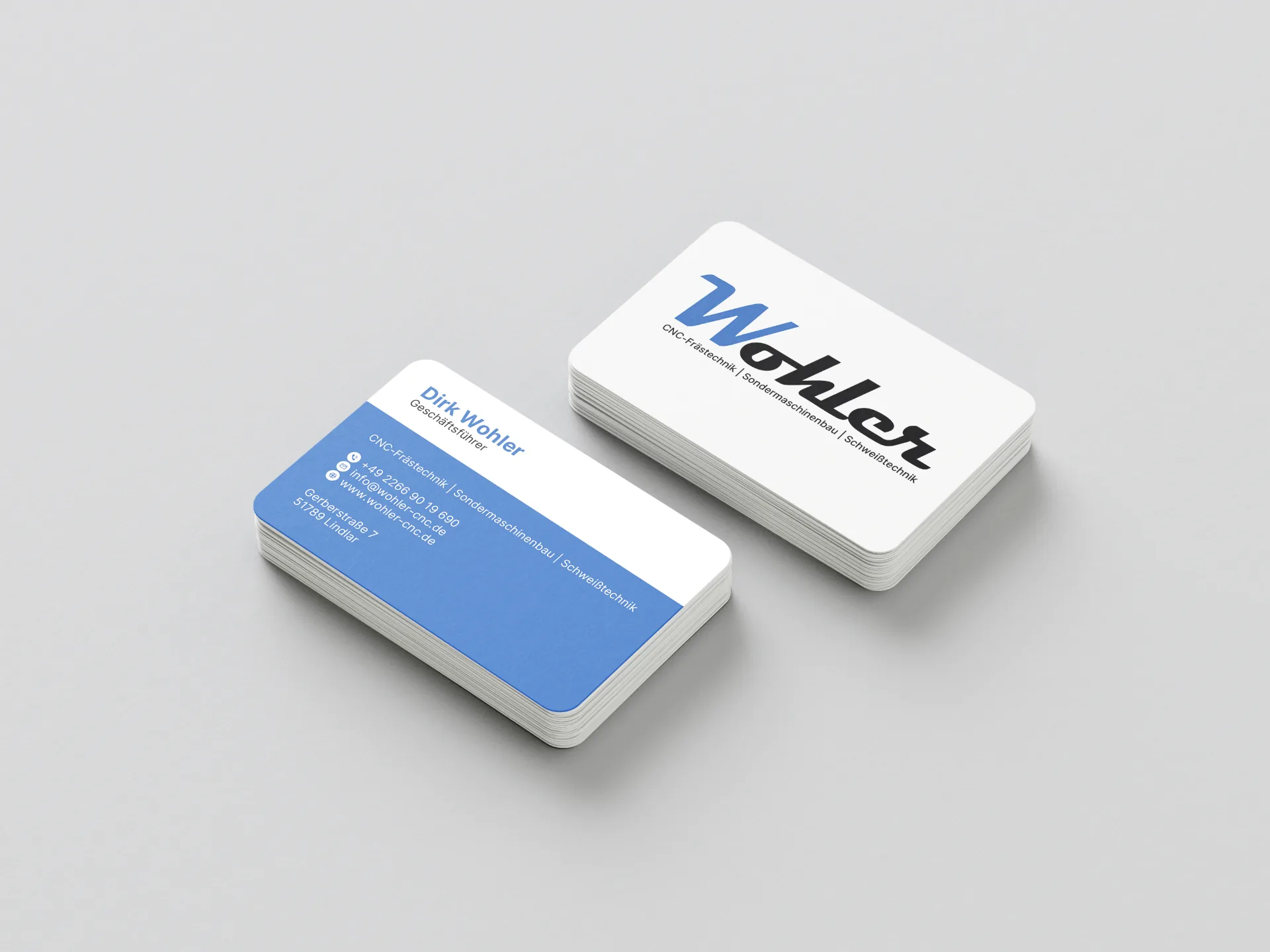 Print Visitenkarten Design für Wohler-CNC Präzisionsfertigung